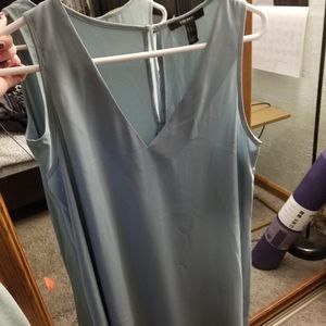 Forever 21 blue tunic style v neck tank top